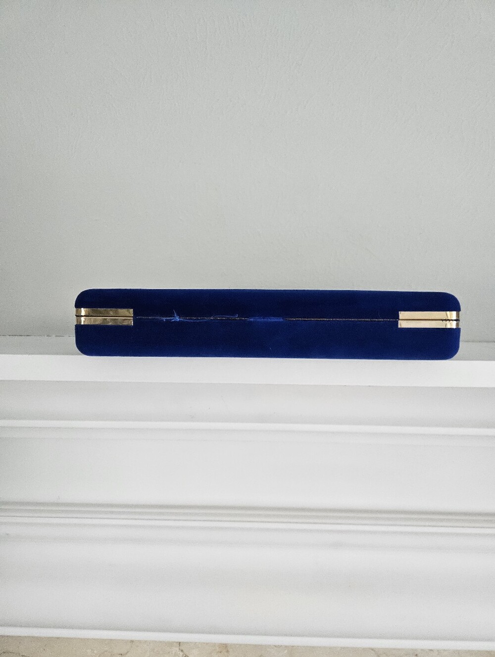 Vintage Mele Hard Shell Royal Blue Velvet Jewelry Presentation Travel Organizer - Picture 8 of 8